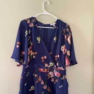 Navy and floral Romper